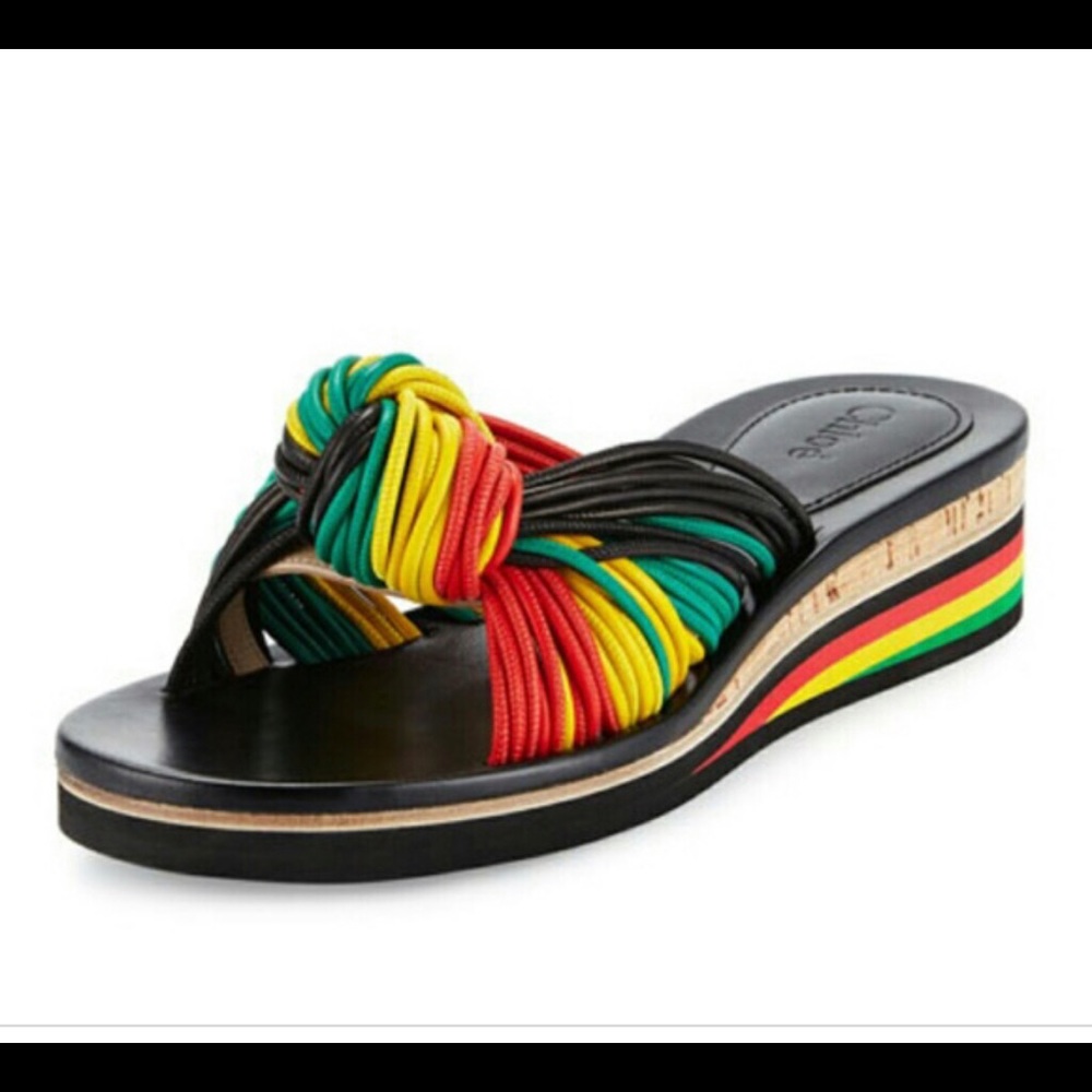 Chloe multi color low wedges Italy size 40